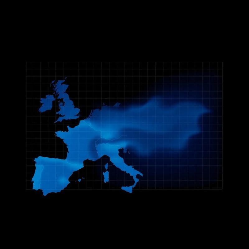 Abstraktná riziková mapa v indigových a elektricky modrých tónoch